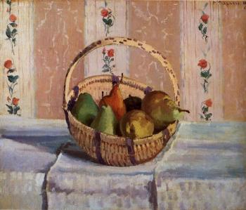 Camille Pissarro : Still Life, Apples and Pears in a Round Basket